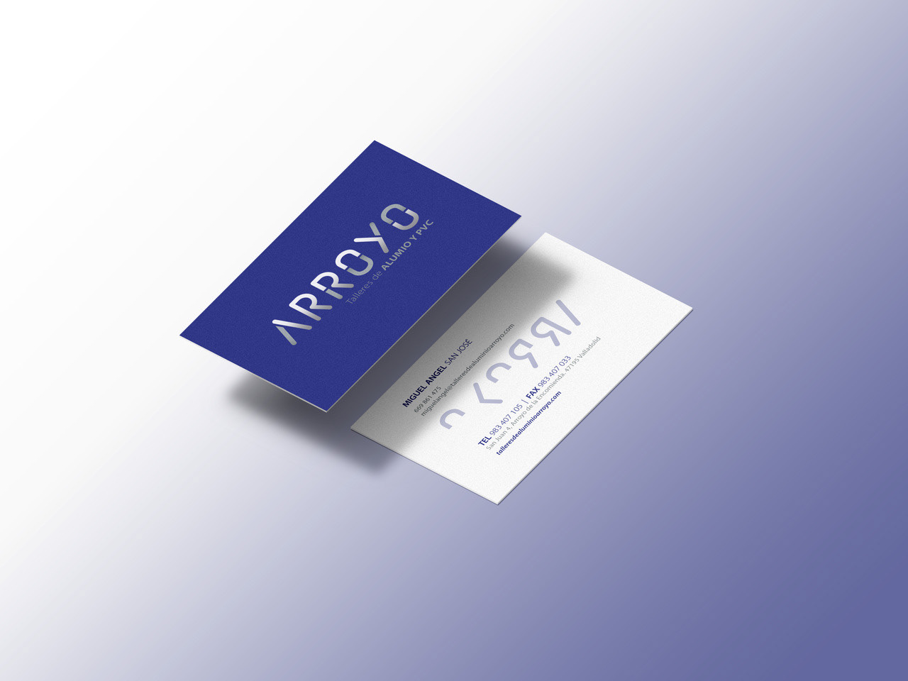 Tarjetas comerciales Arroyo Talleres de aluminio y PVC