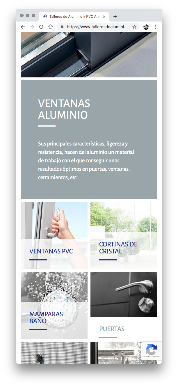 Responsive web Talleres Arroyo