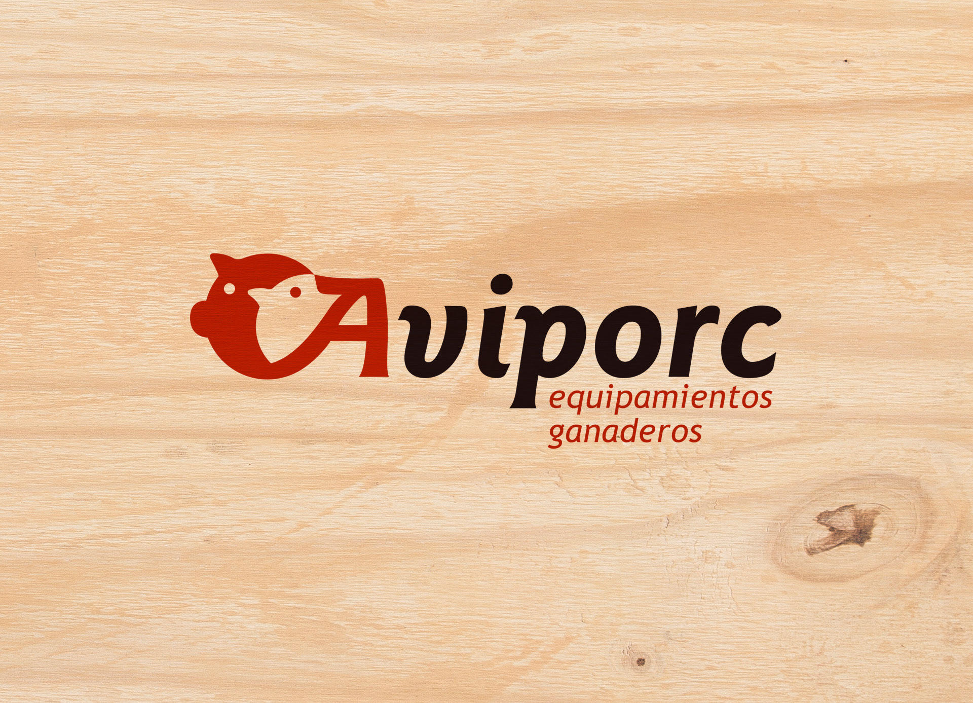 Ejemplo de logotipo Aviporc sobre textura madera