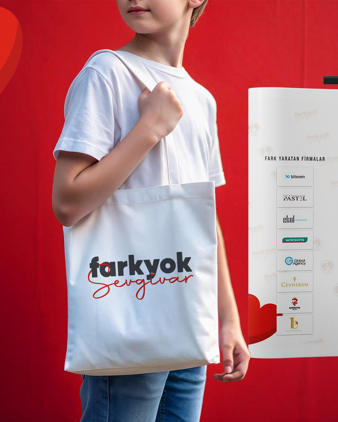 Fark Yok Sevgi Var bez çanta tasarımı