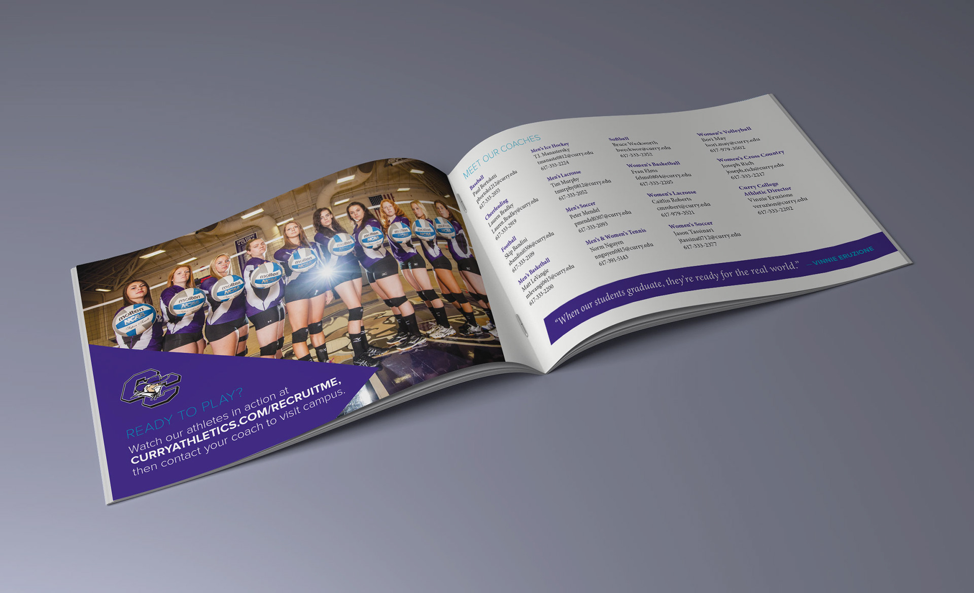 Spreads from Dream Bigger Athletics brochure