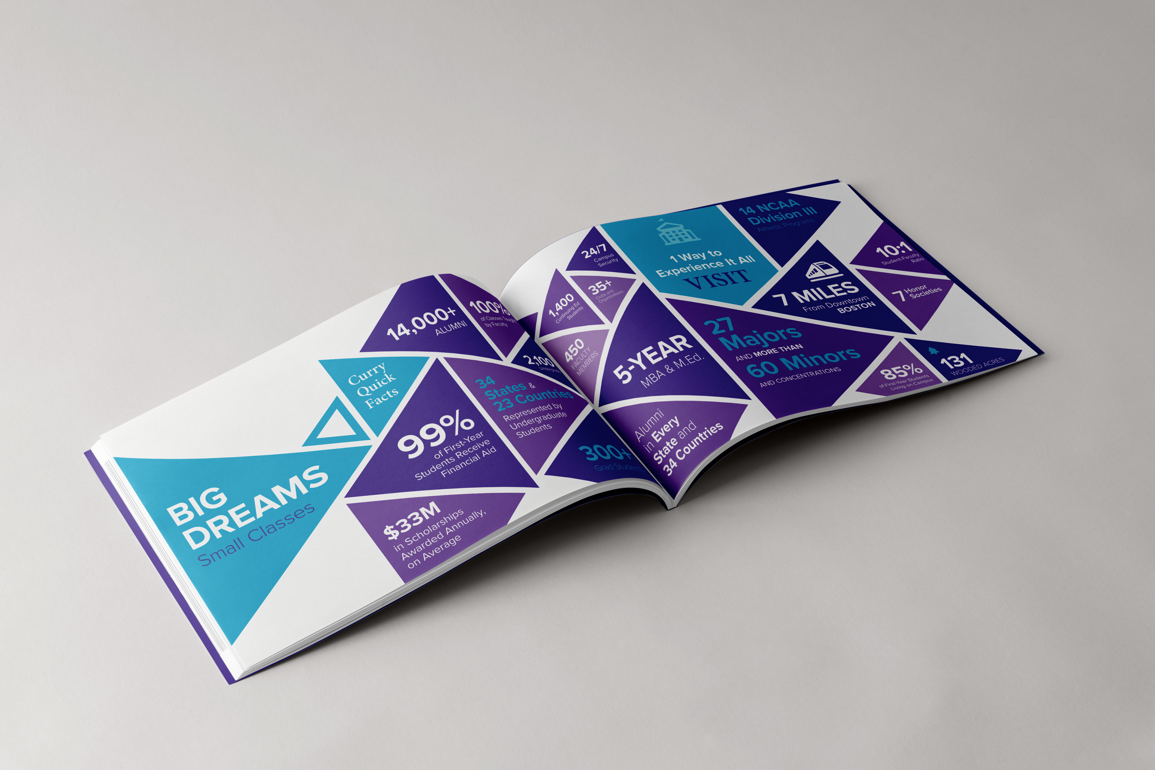 Spreads from Dream Bigger Viewbook