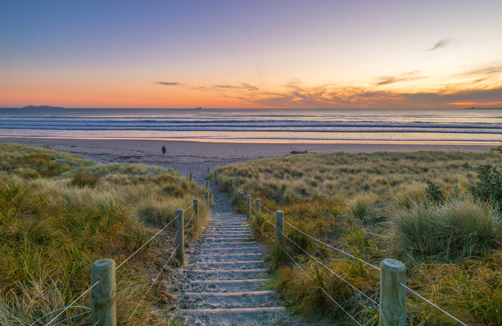 On track to a Mount Maunganui Beach Dawn P4140033