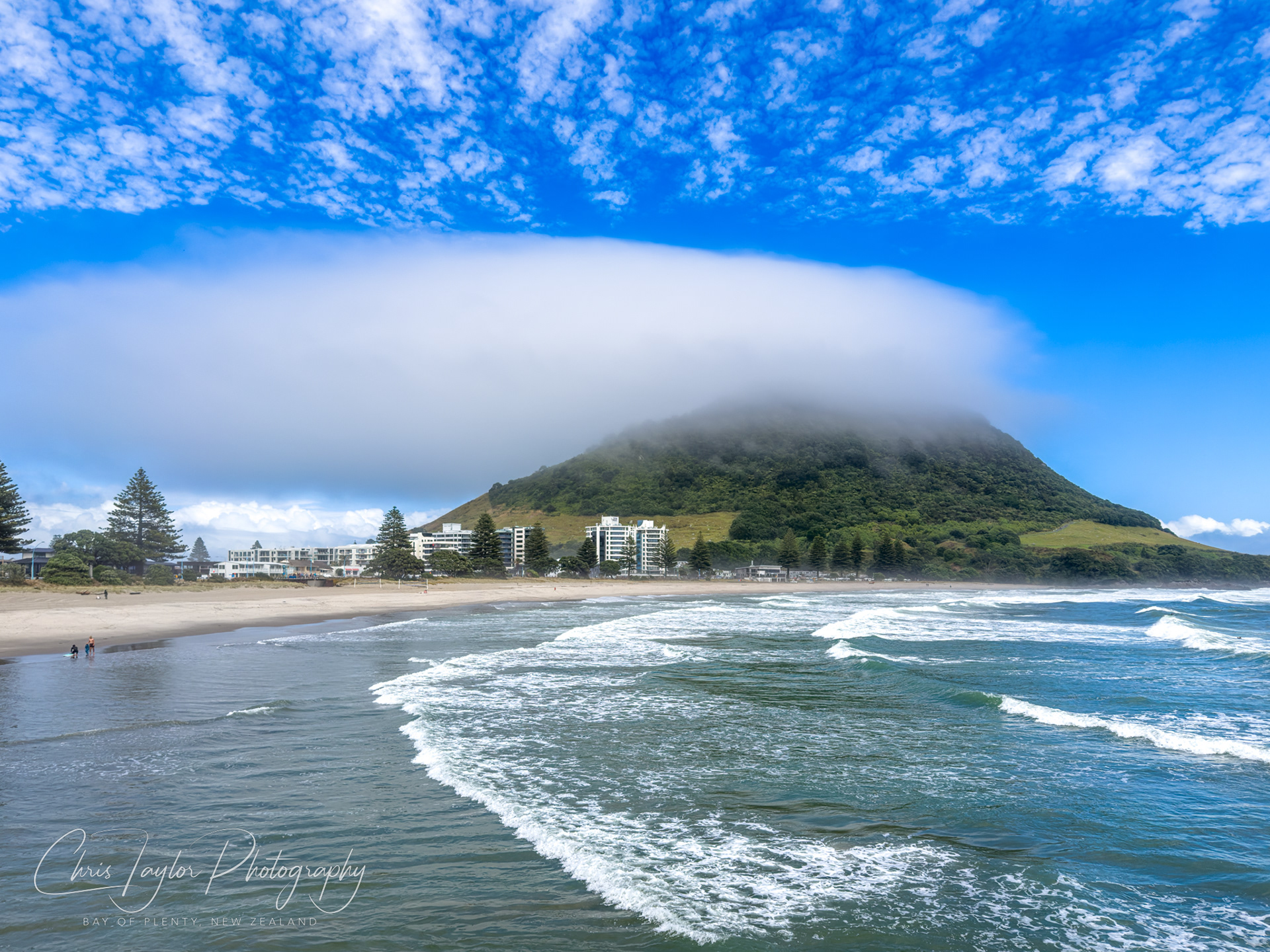 IMG_8190 Mist Shrouded Mauao, Mount Maunganui Beach.
