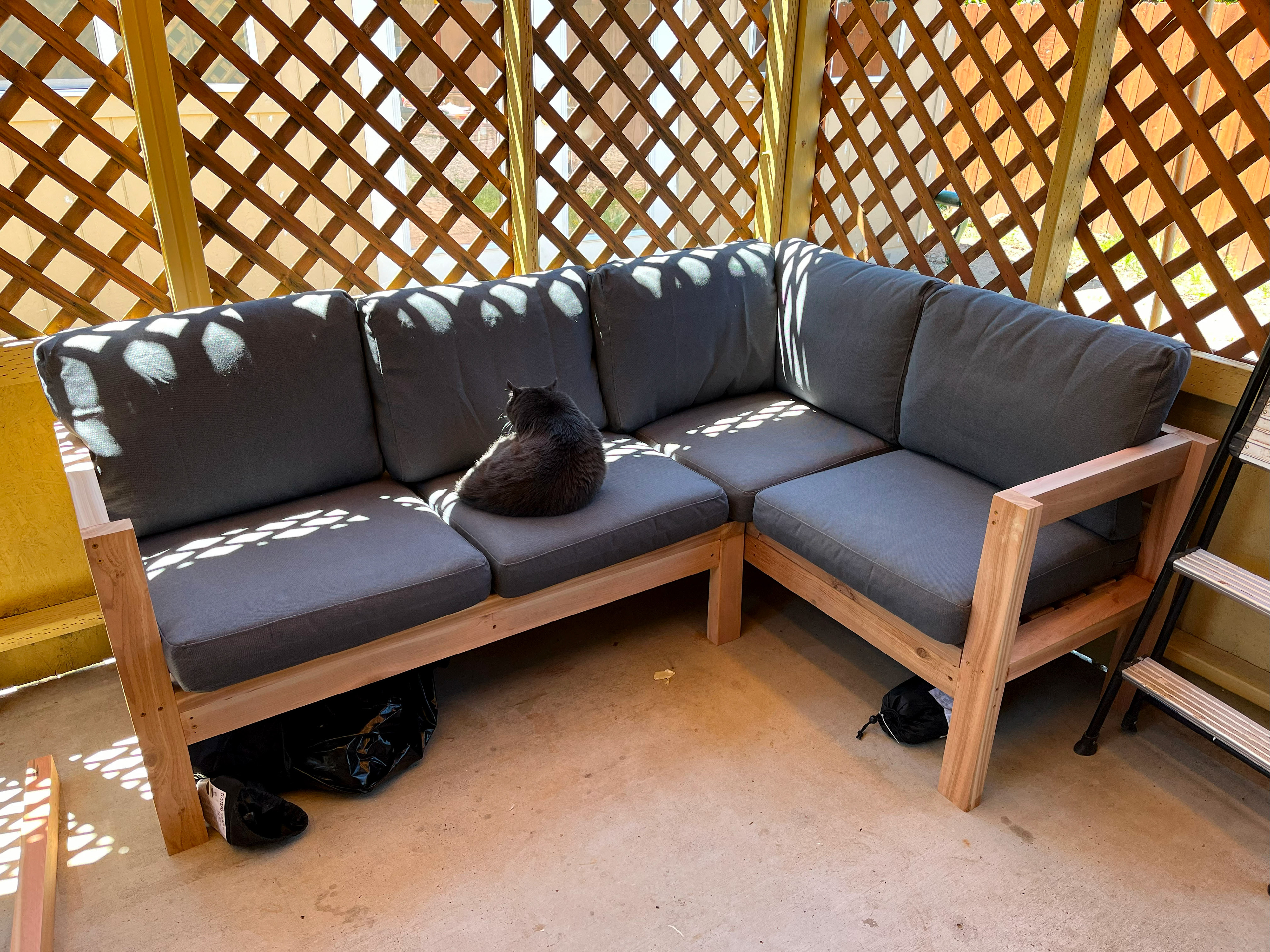 Hannah built an outdoor sectional