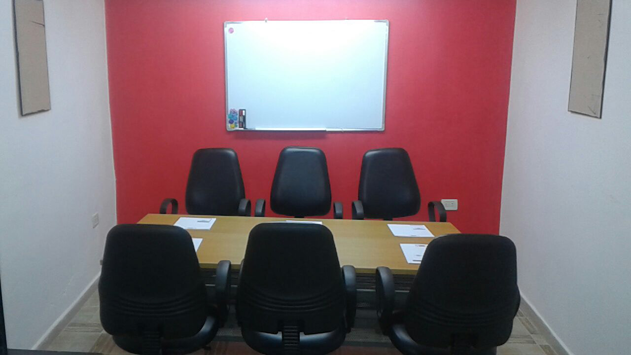 Meetingroom team sitting and clients meetings