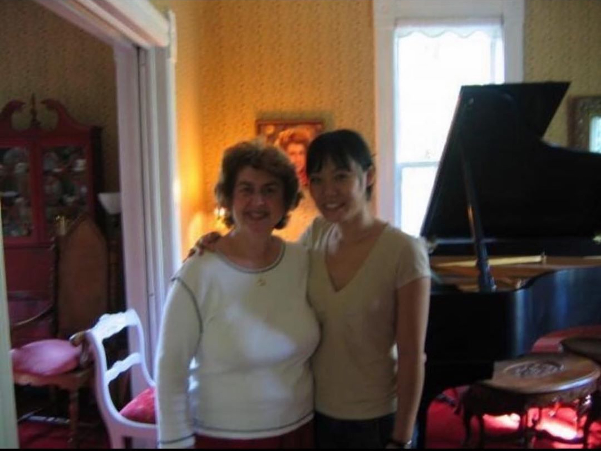 Ms. Schein, more than a student of Arthur Rubinstein, more than the wife of Earl Carlyss (who took this picture of us), more than a fabulous pianist, more than a wonderful warm person. She's so much more. She invited me to her NY cottage. I lost the address and have regretted not asking her for it again.
