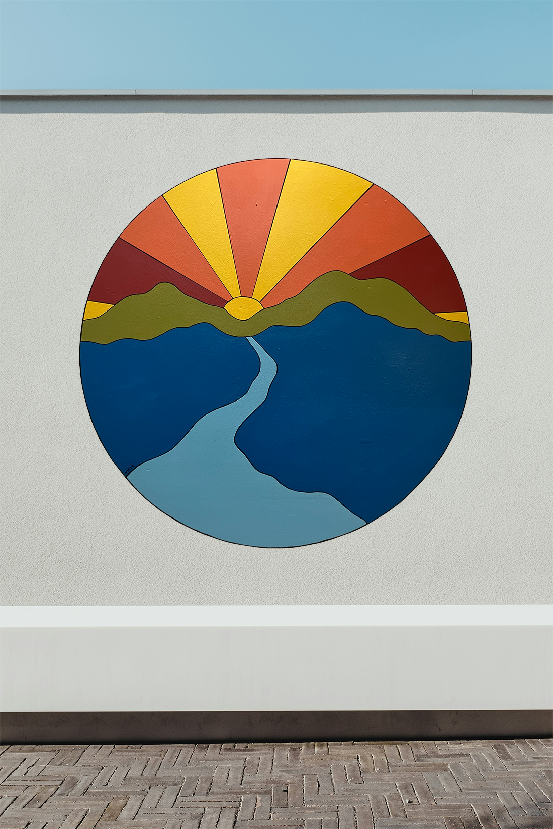 mural for Pumped Bellingham - using brand colors