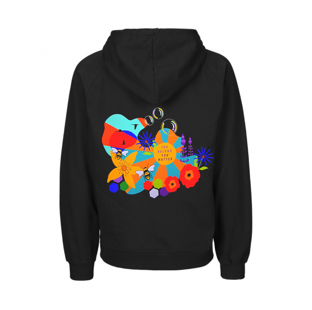 Designed from the elements in the mural for merch.