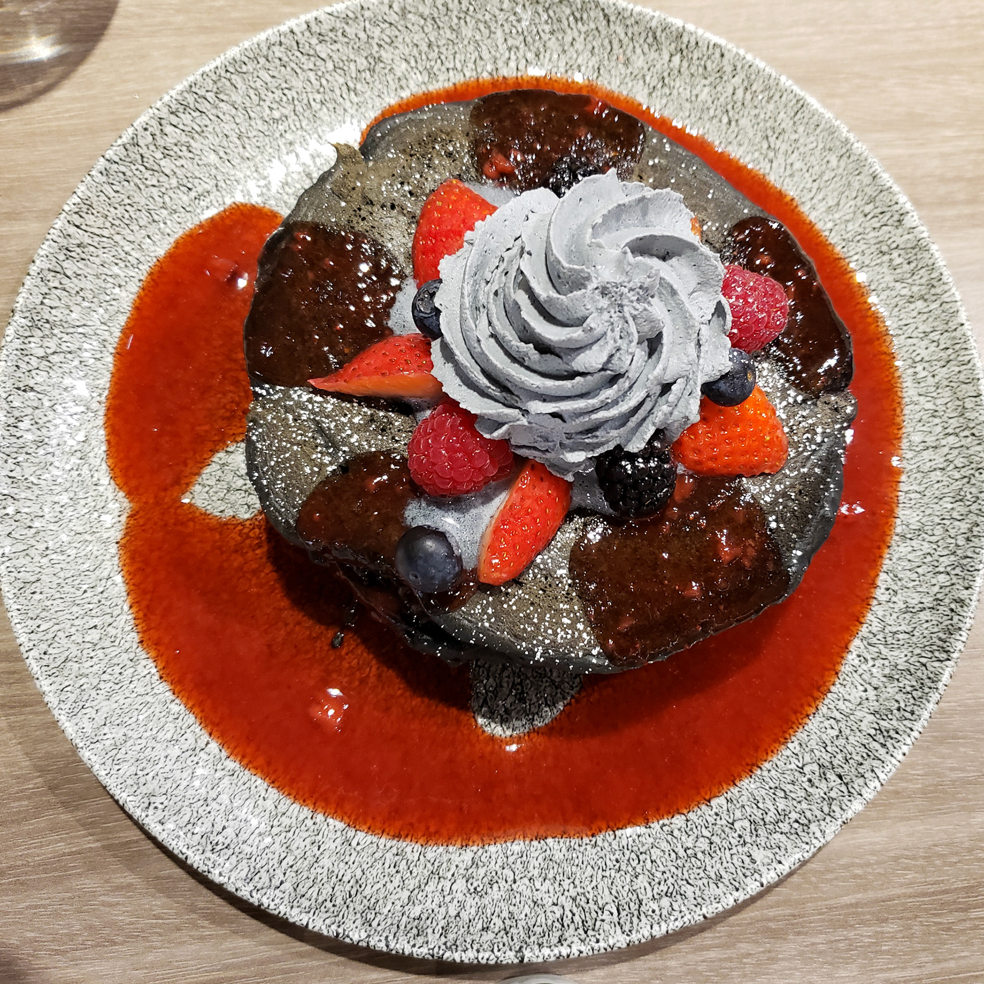 Charcoal "Volcano" Pancakes