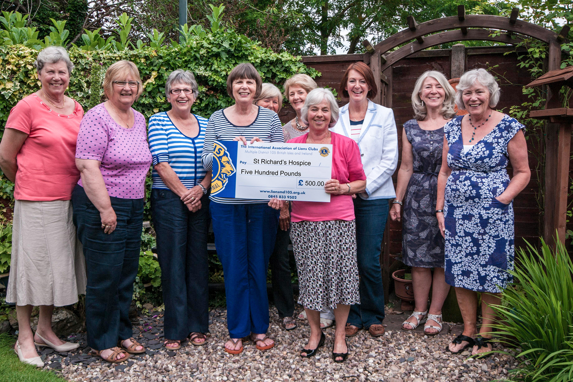 Lions Ladies cheque presentation