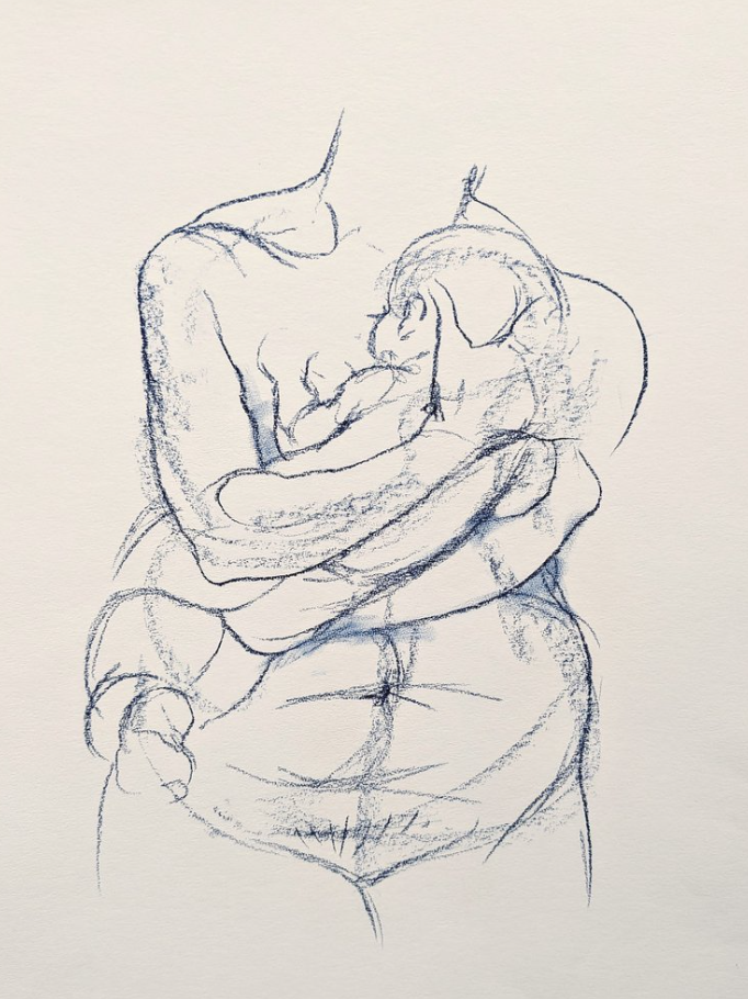 Perfect Fit II, 2023, pastel on paper, 26 x 20"