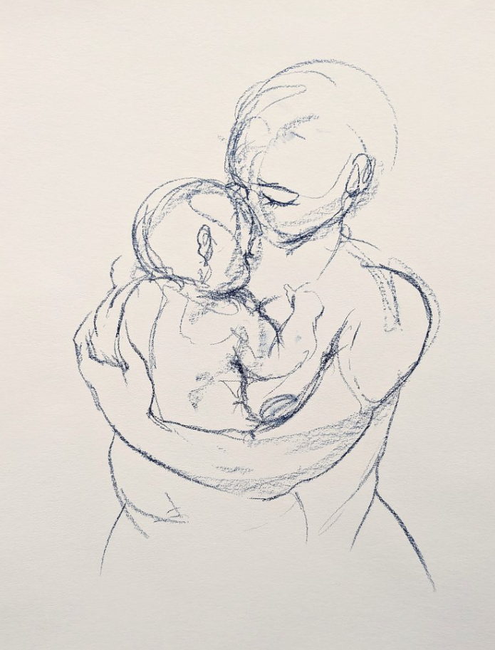 I'll Never Let You Go I, 2023, pastel on paper, 26 x 20"