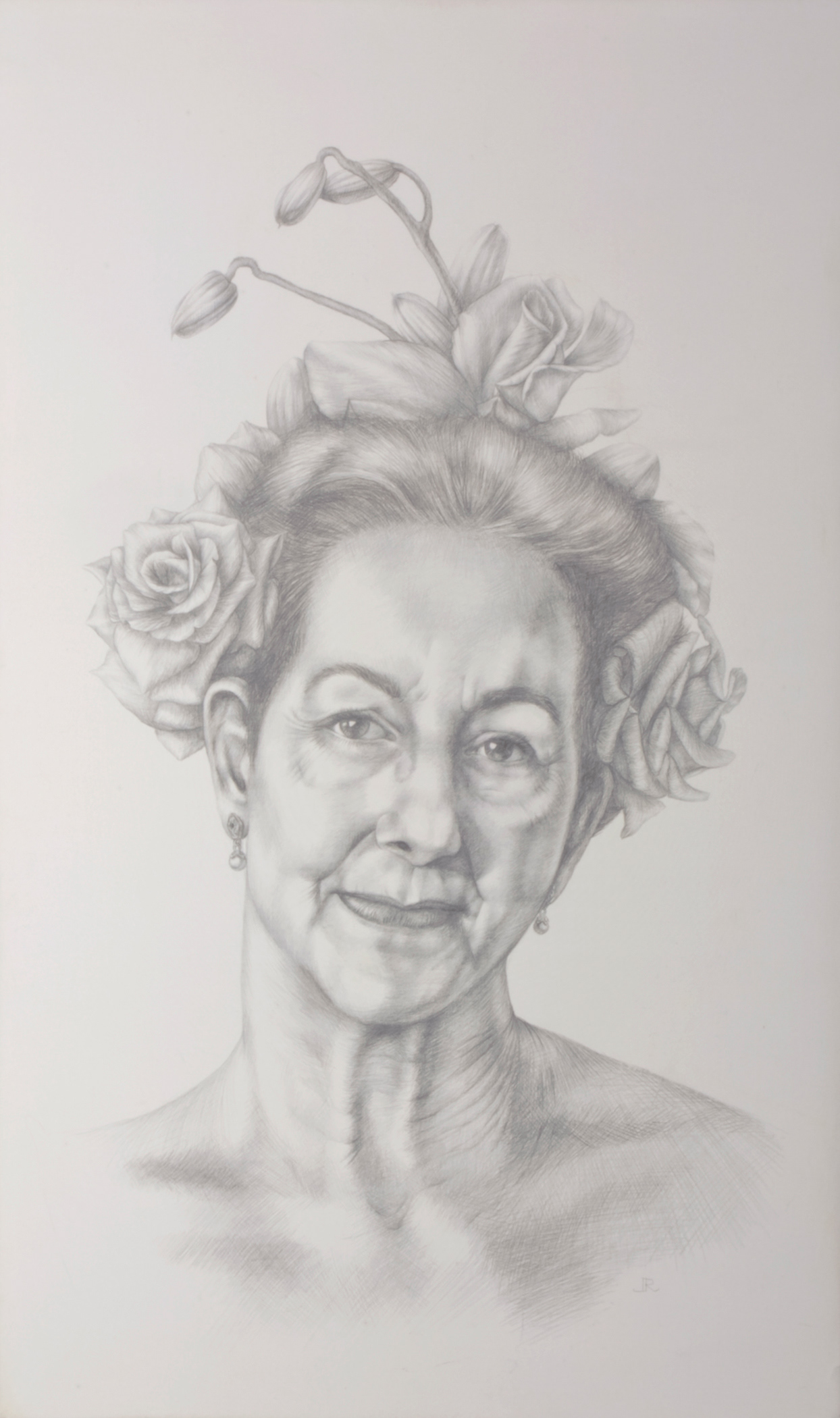 Iluminada, 2012, silverpoint on hand-gessoed panel, 20 x 12"