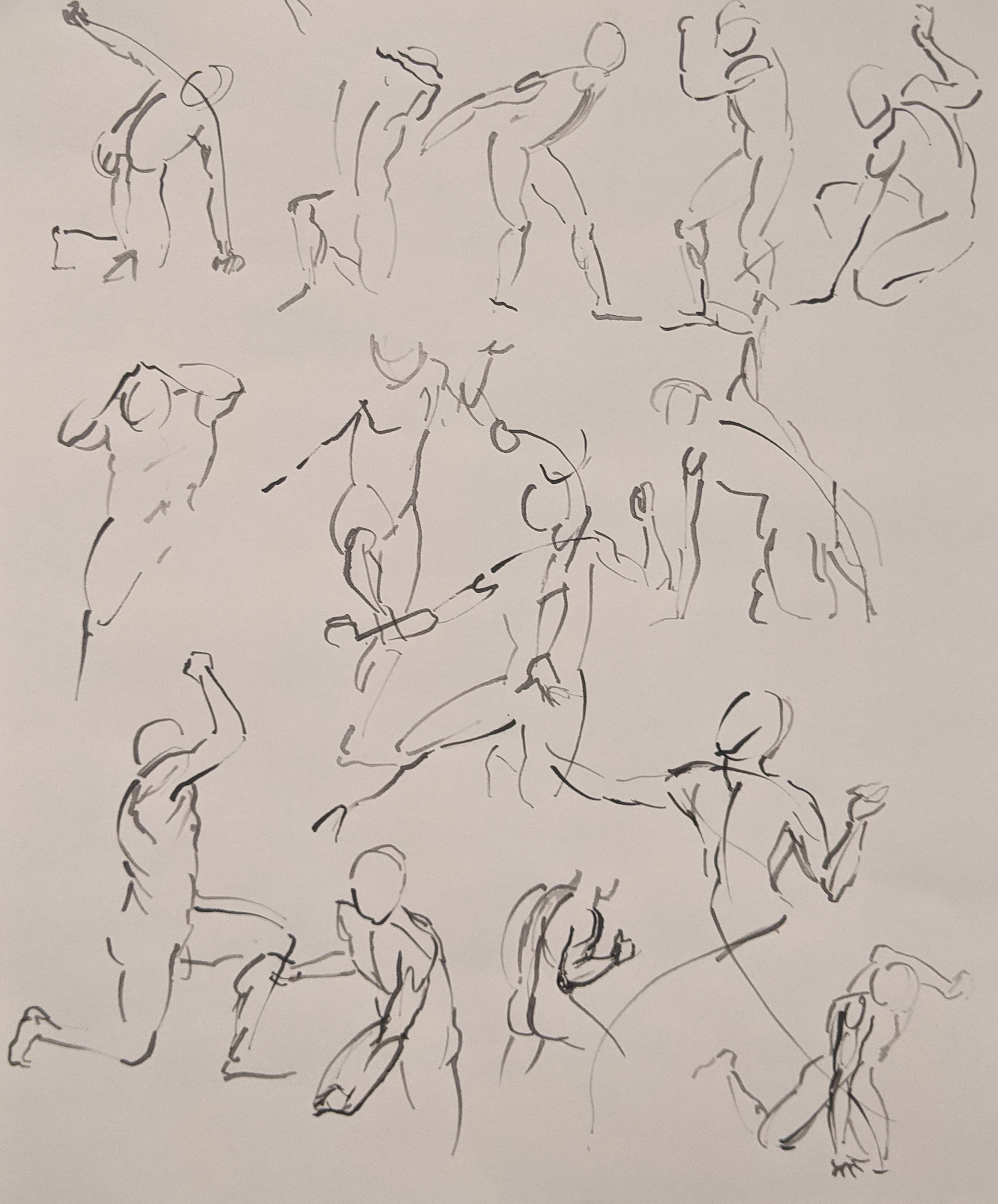 Ink applied with bamboo nib on paper