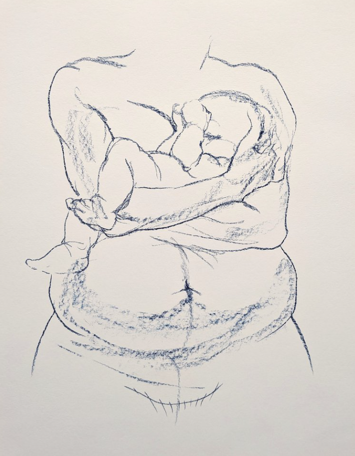 Pillows, 2023, pastel on paper, 26 x 20"