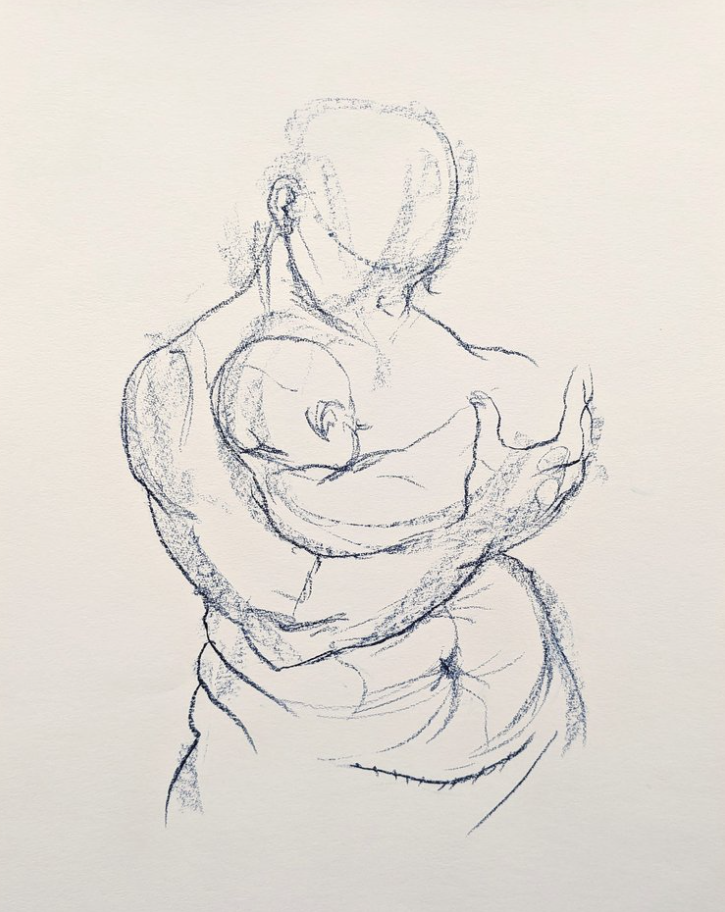 I Can't Believe You're Real, 2023, pastel on paper, 26 x 20"