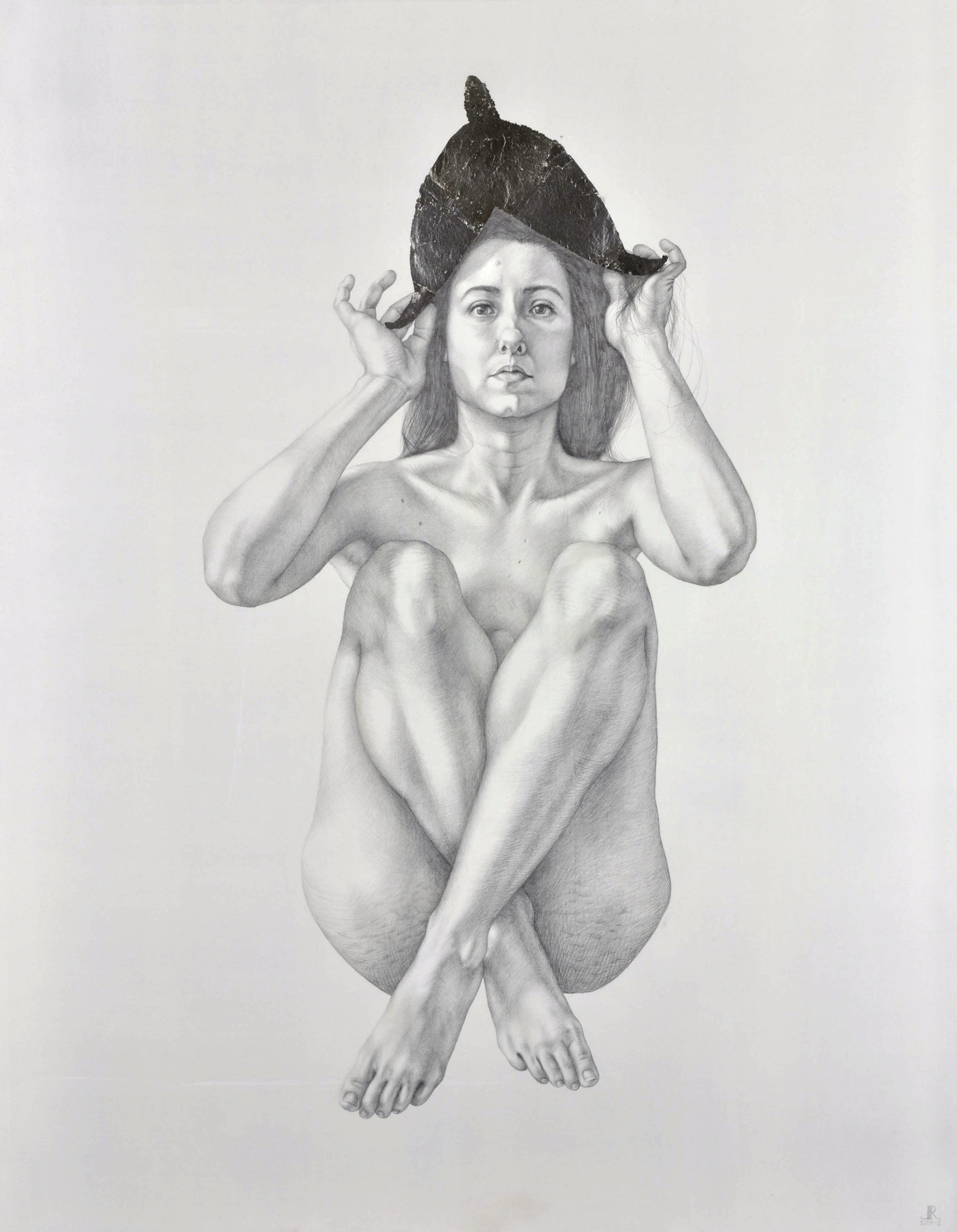 Corona, 2014-2015, silverpoint & silverleaf on hand-gessoed panel, 36 7/16 x 28 1/4"