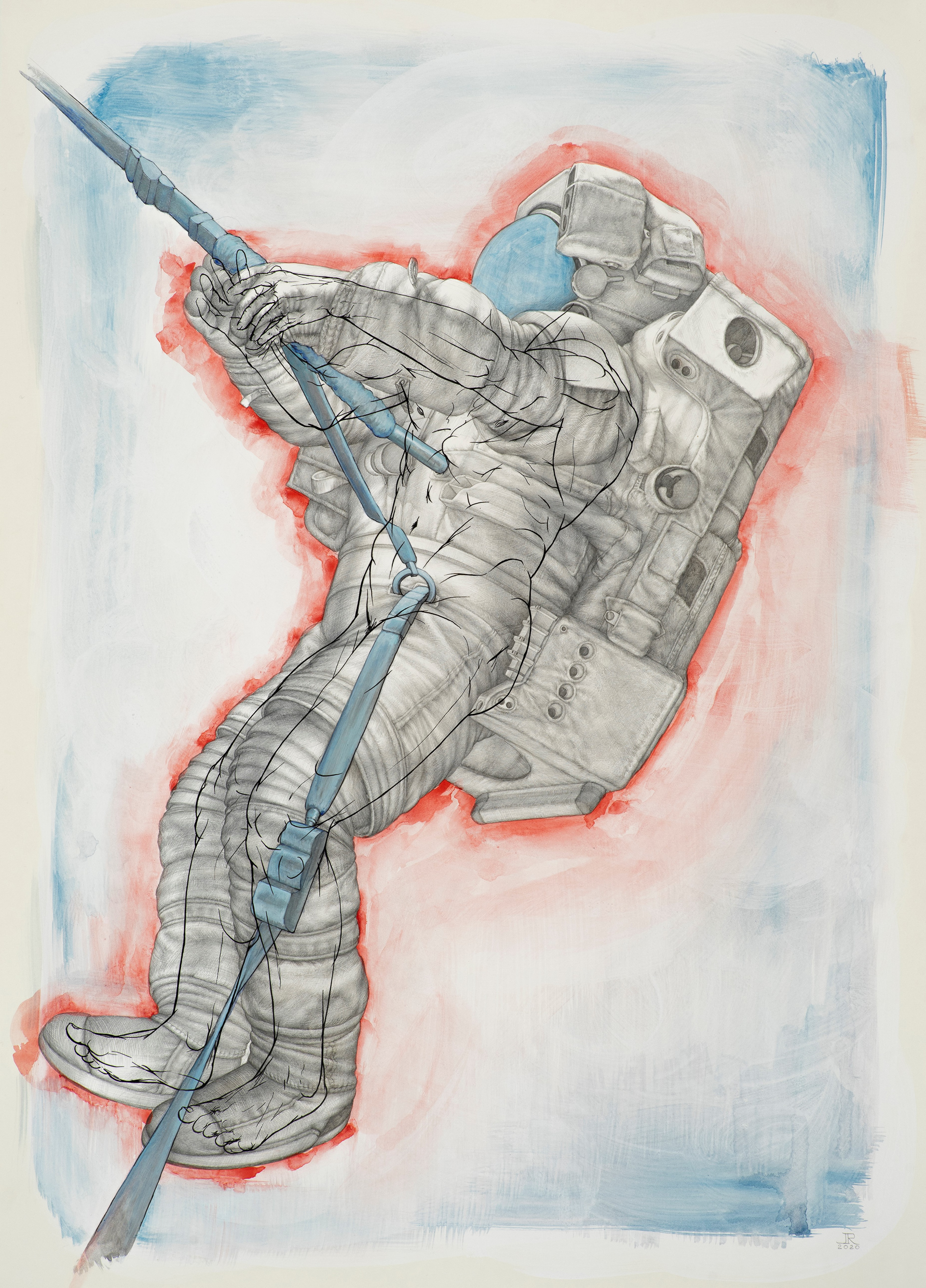 The Smallest Minority on Earth, 2020-2021, silverpoint, goldpoint, ink, watercolor & acrylic on hand-gessoed paper, 41 1/4 x 29 3/4"