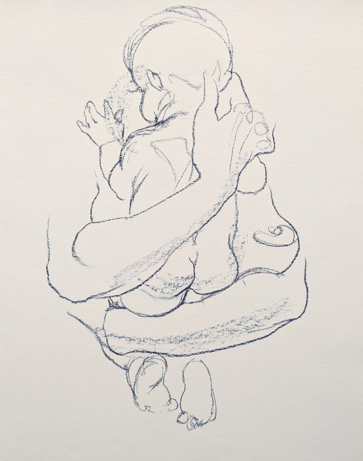 Pyramid, 2023, pastel on paper, 26 x 20"