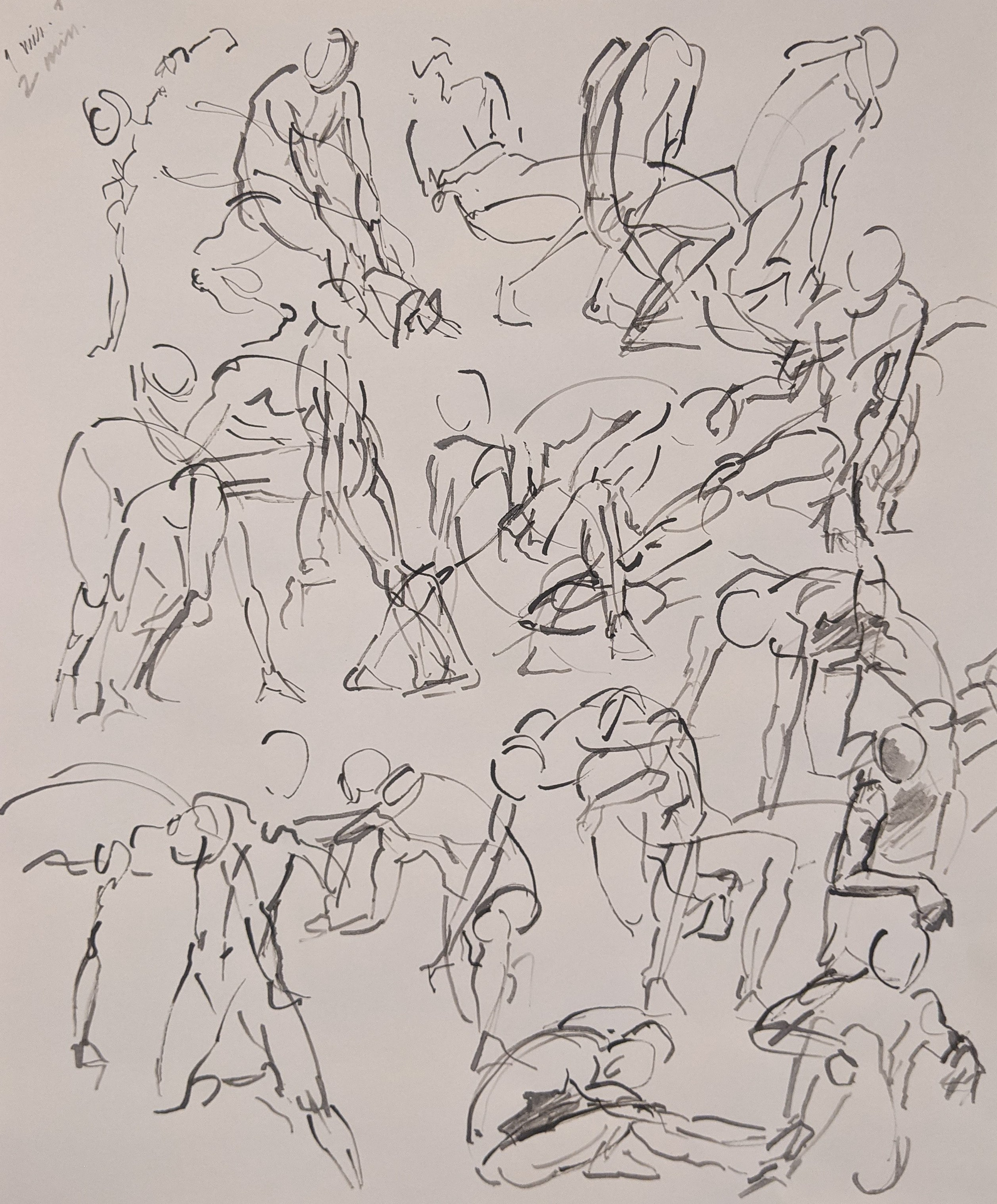 Ink applied with bamboo nib on paper