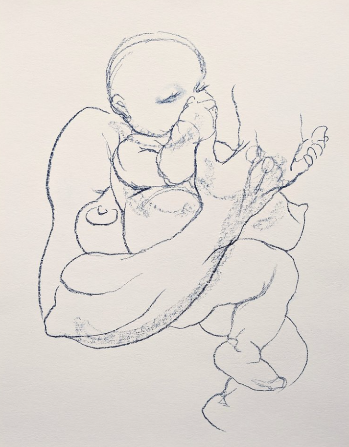 Fingers, 2023, pastel on paper, 26 x 20"