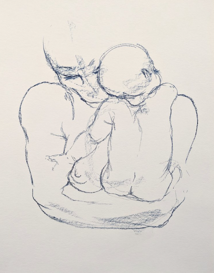 Sweet Cheeks II, 2023, pastel on paper, 26 x 20"