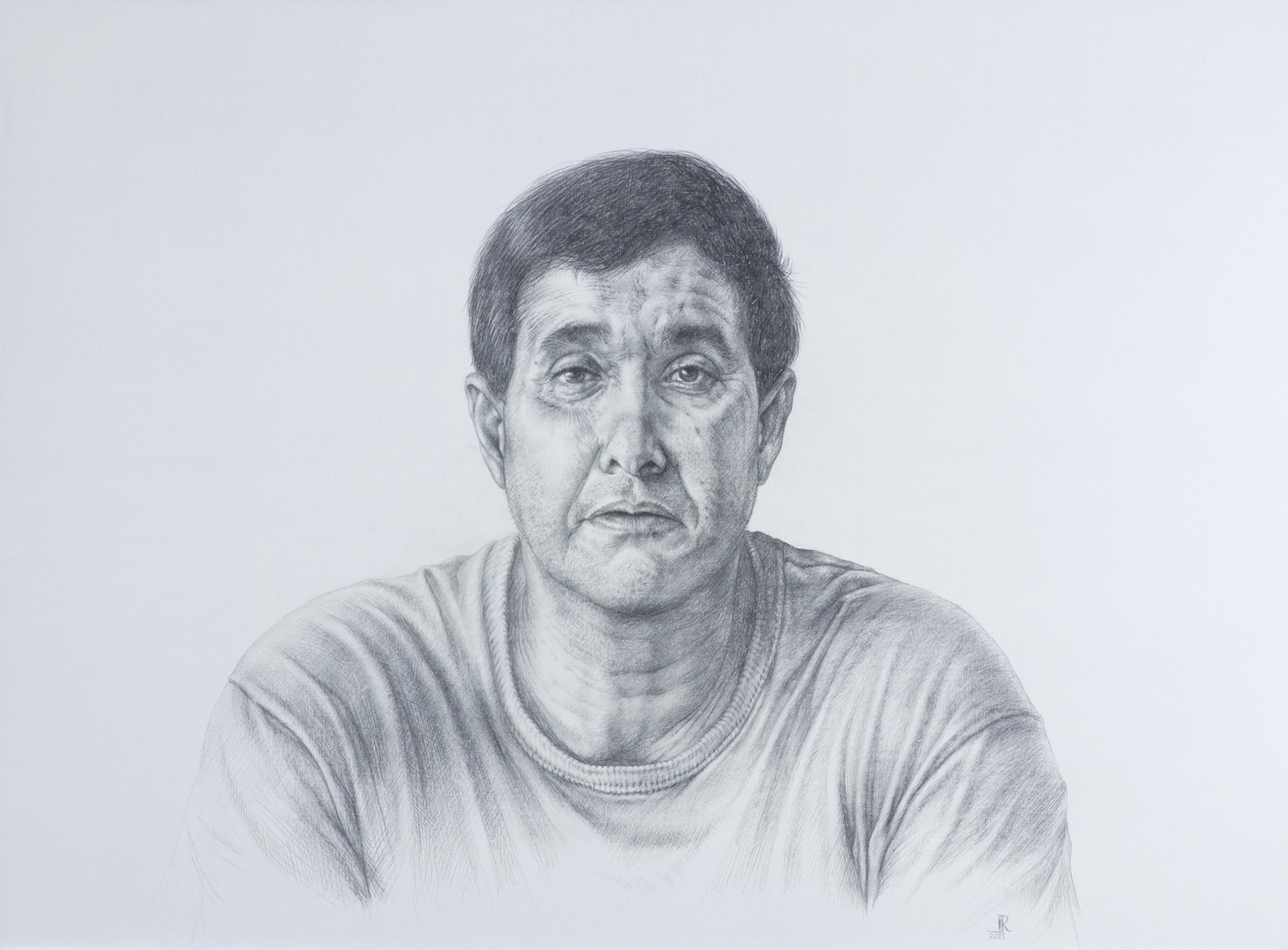 De donde crece la palma, 2015, silverpoint on hand-gessoed panel, 18 x 24"