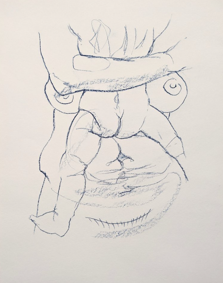 Daddy Long Legs, 2023, pastel on paper, 26 x 20"