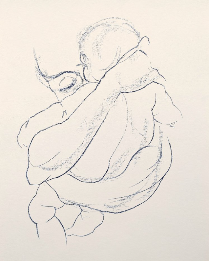 Rainbow Baby, 2023, pastel on paper, 26 x 20"