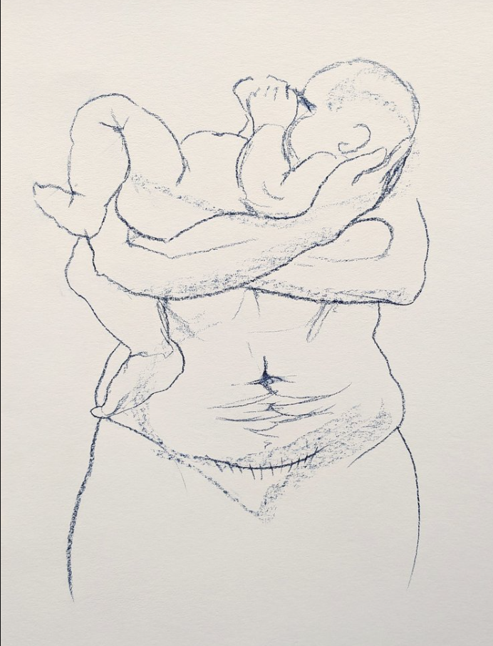 Perfect Fit I, 2023, pastel on paper, 26 x 20"