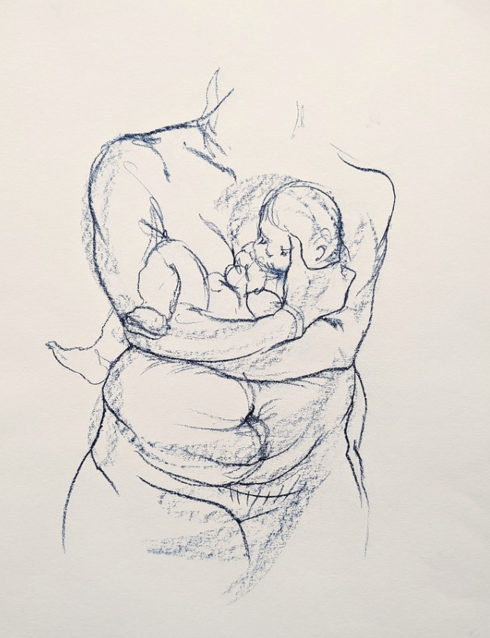 Comfortable, 2023, pastel on paper, 26 x 20"