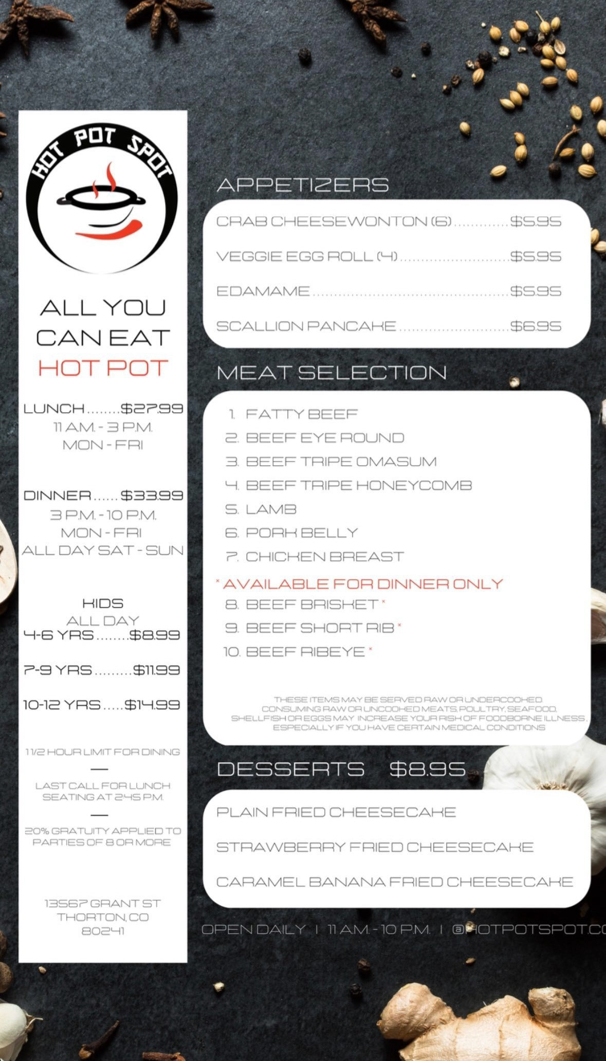 Original Menu - Side B