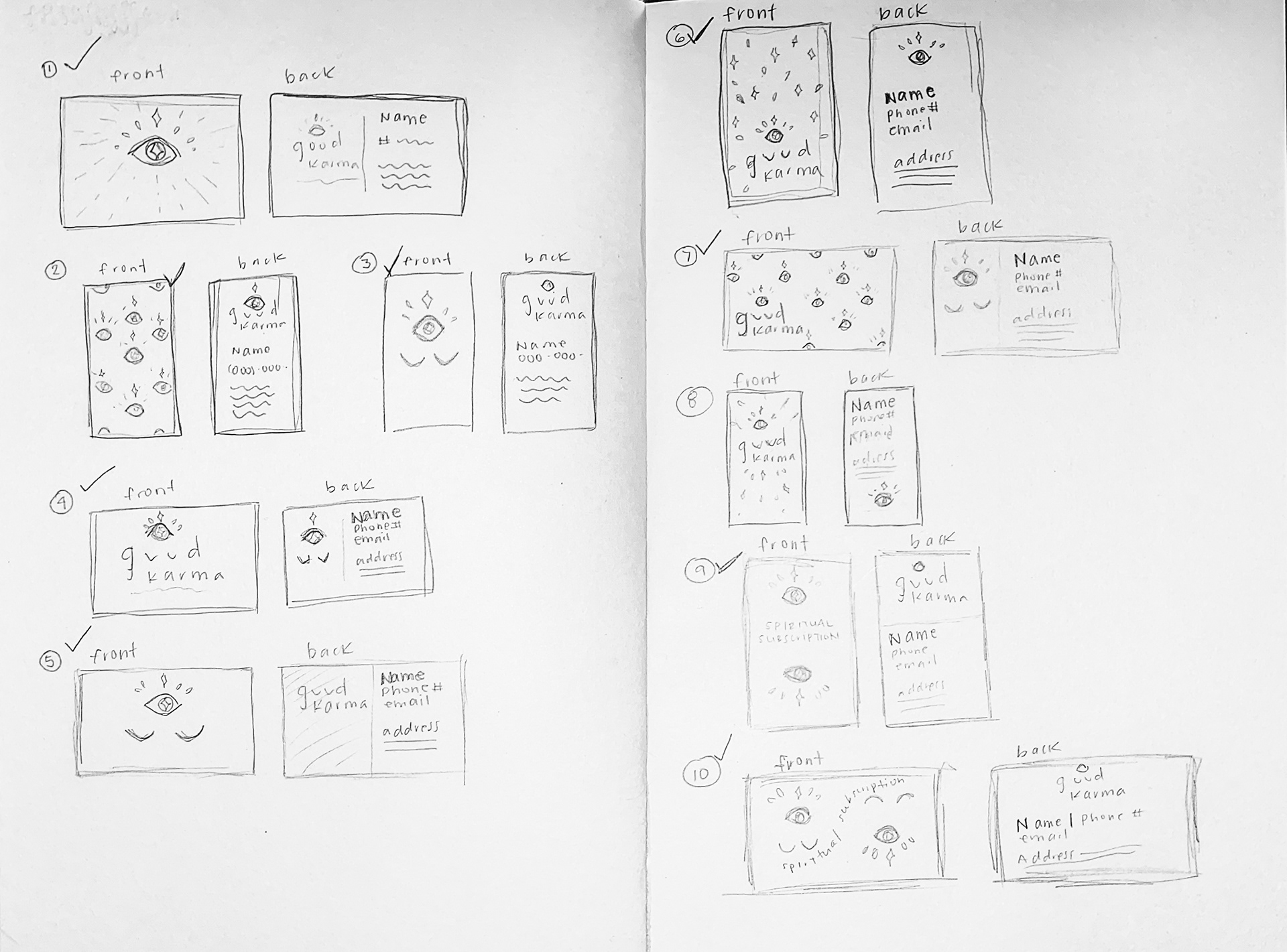 Business Card Design Sketches