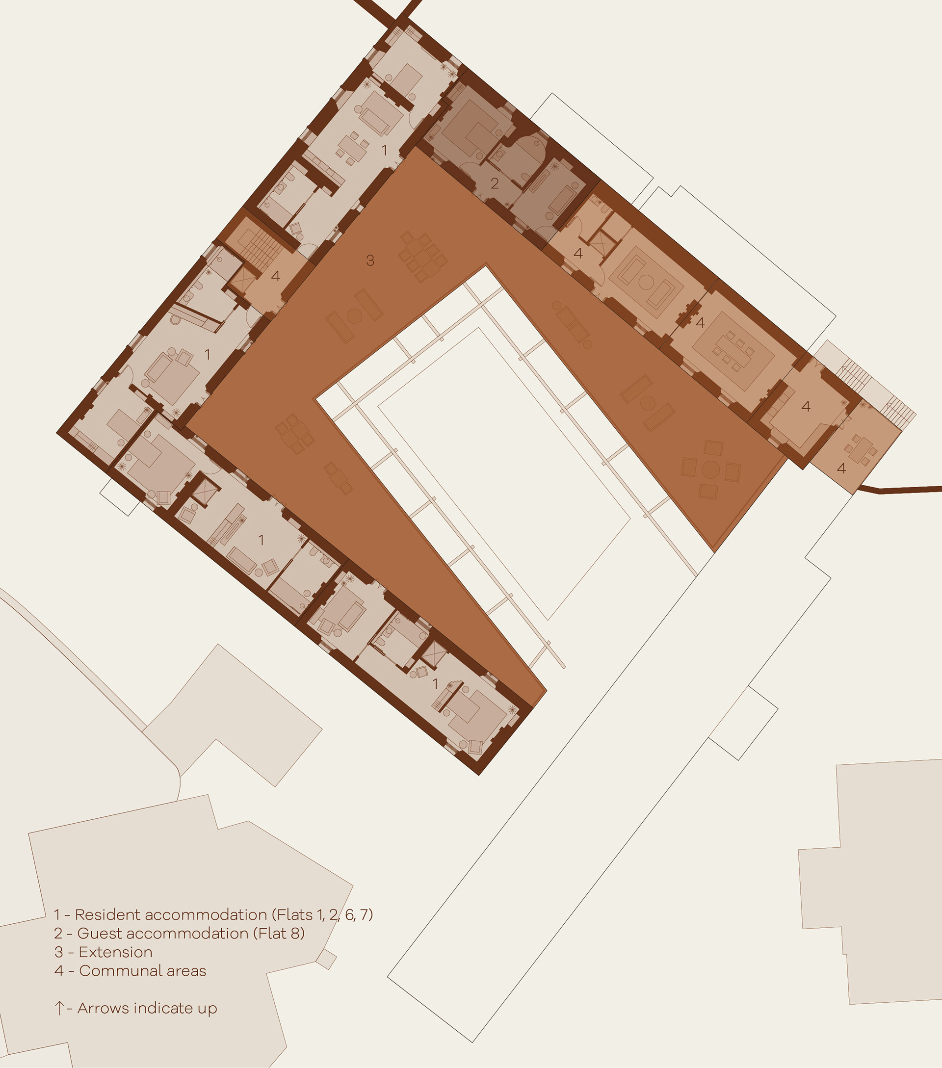 First Floor Plan with Zoning, 1 : 300 A3