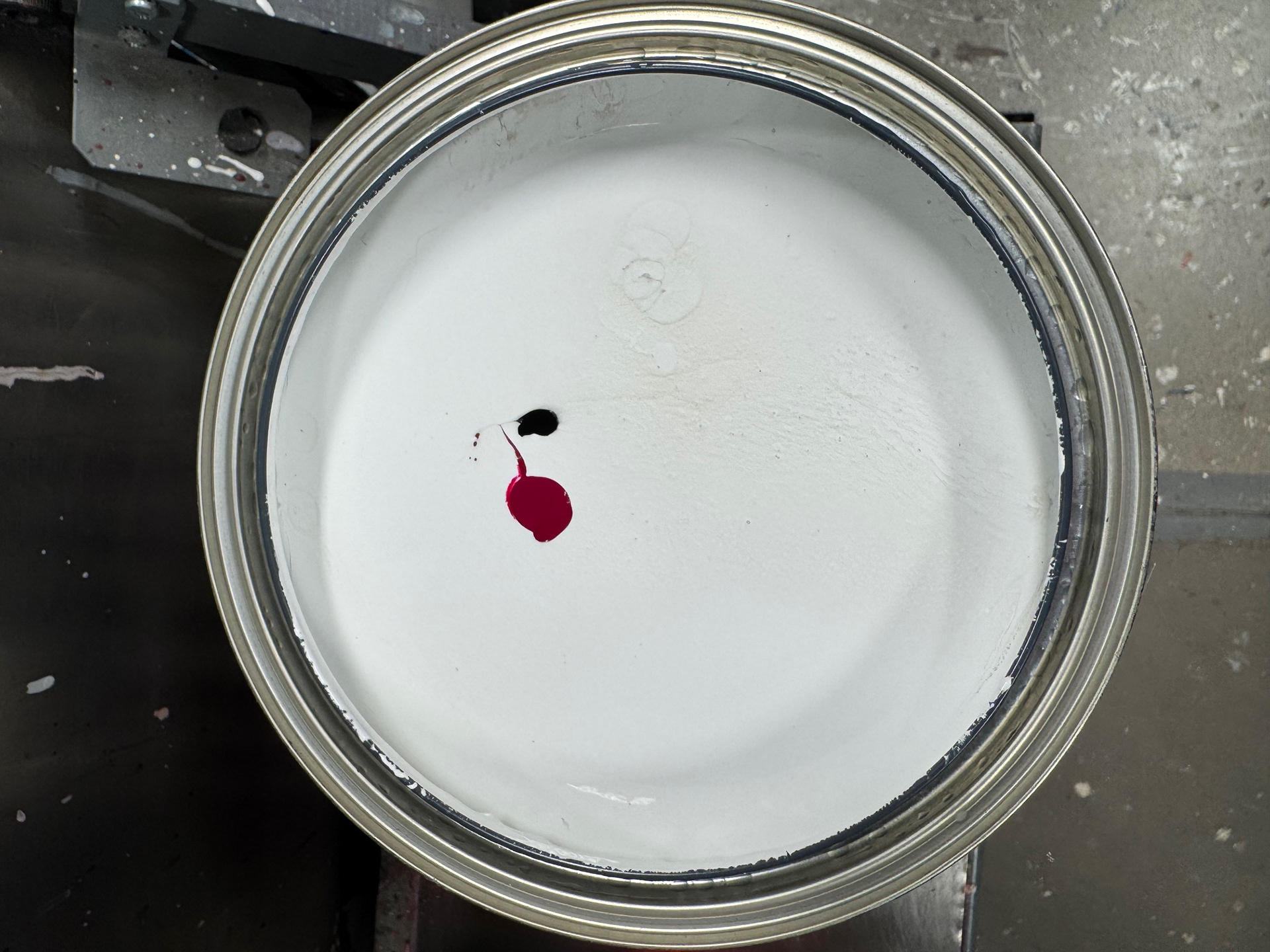 A simple gallon, tinted to a neutral light pink for a customer.