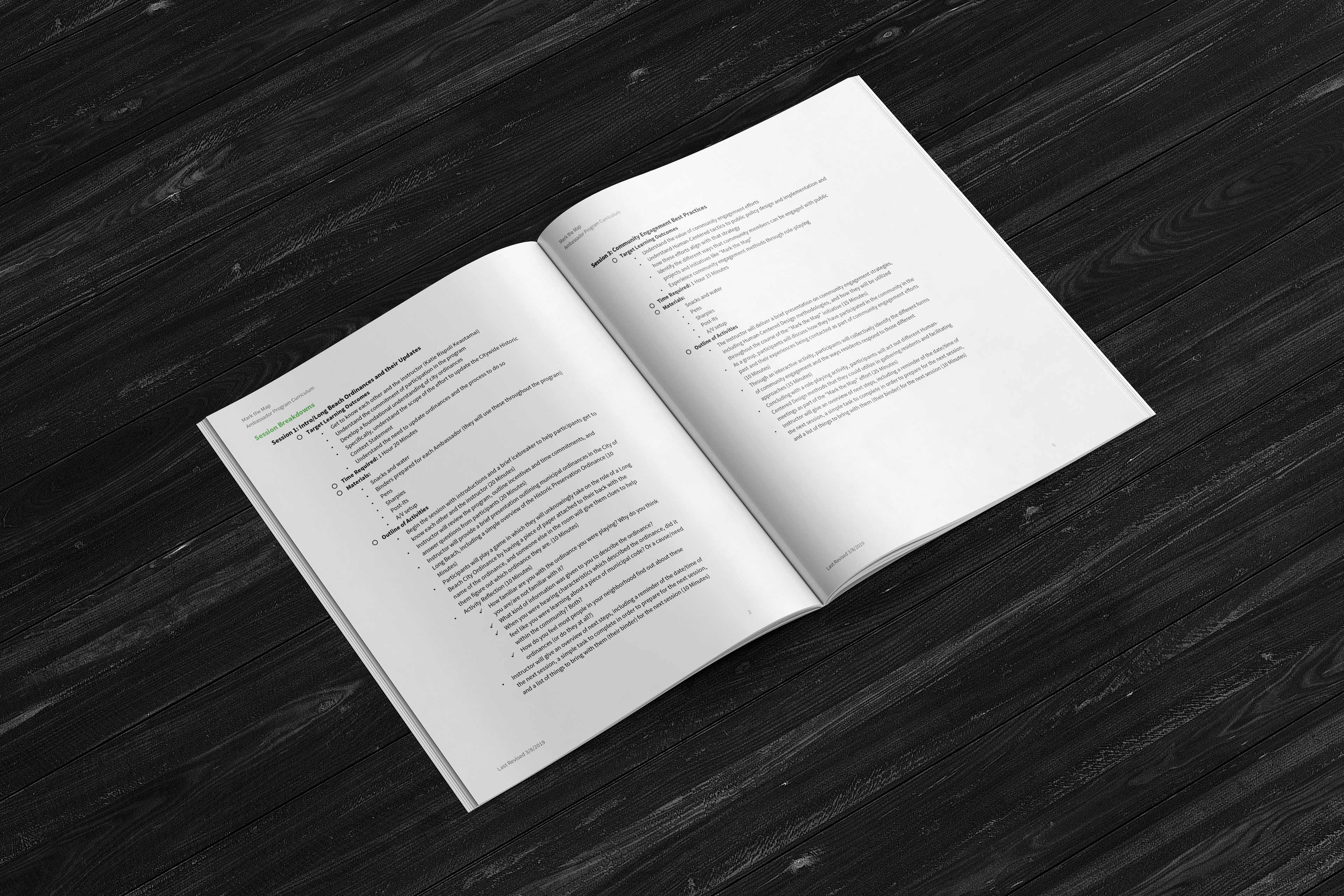 The program required community ambassadors to participate in a series of four trainings, outlined in these lesson plans.