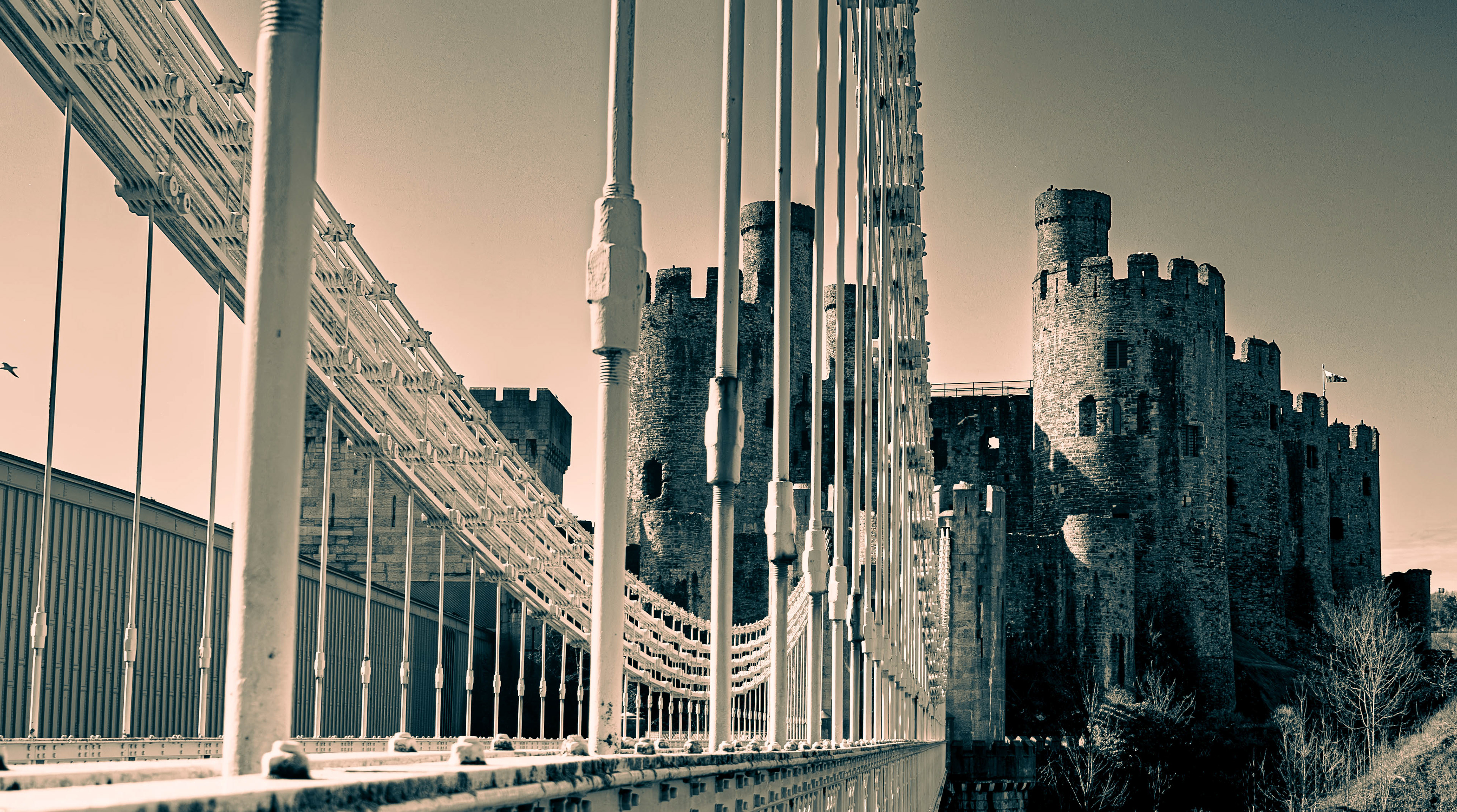 Conwy Castle from The Telford Bridge