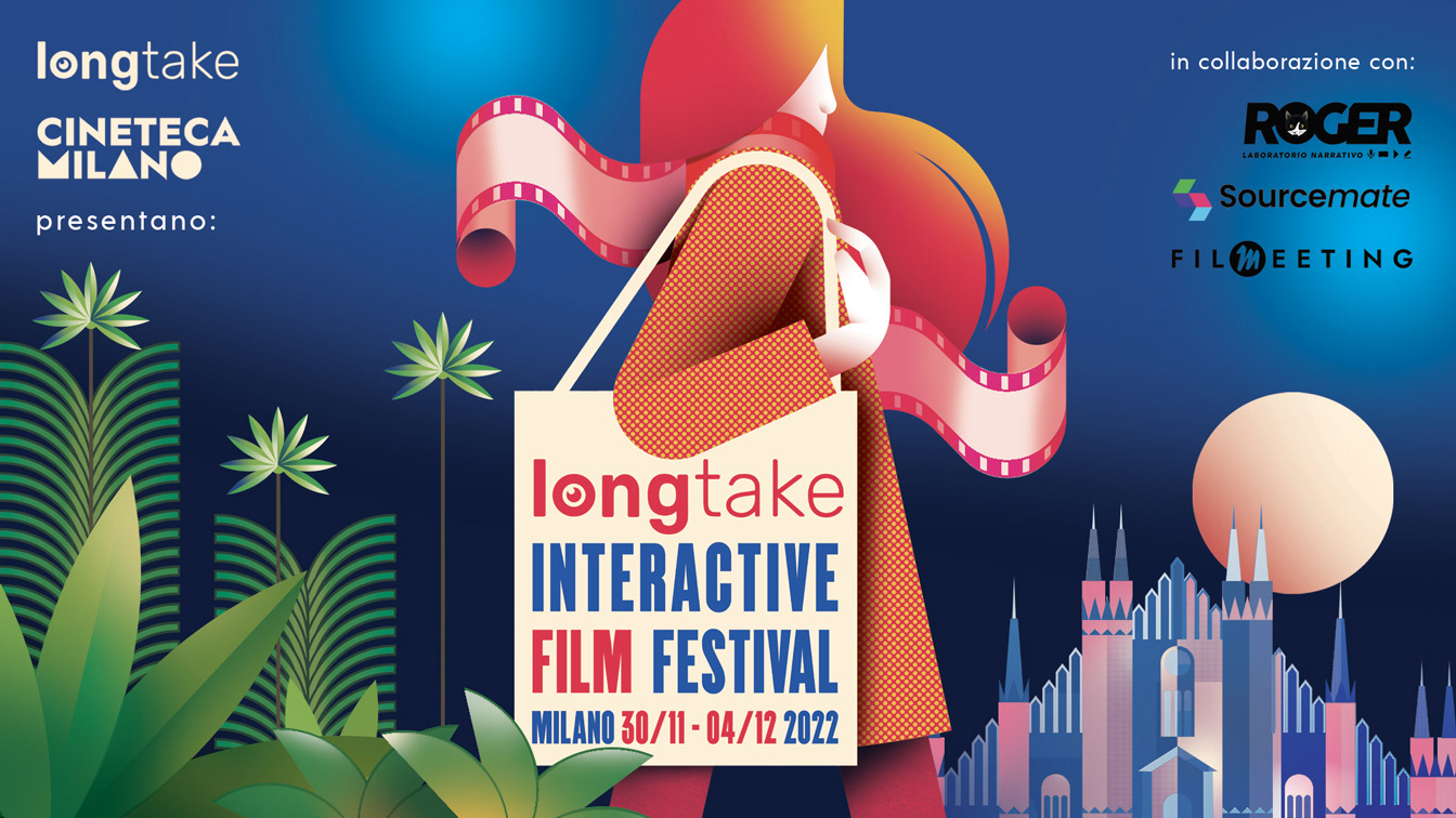 Illustrazione e grafica per Longtake Film Festival a Milano. Illustrazione di Alice Iuri