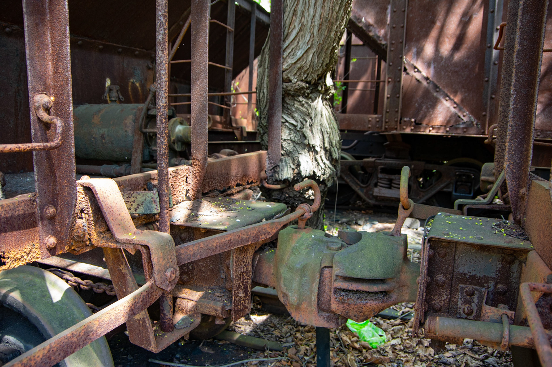 Abandonded East Broad Top narrow-gauge cars in Mt. Union, Pa. on April 23, 2017.