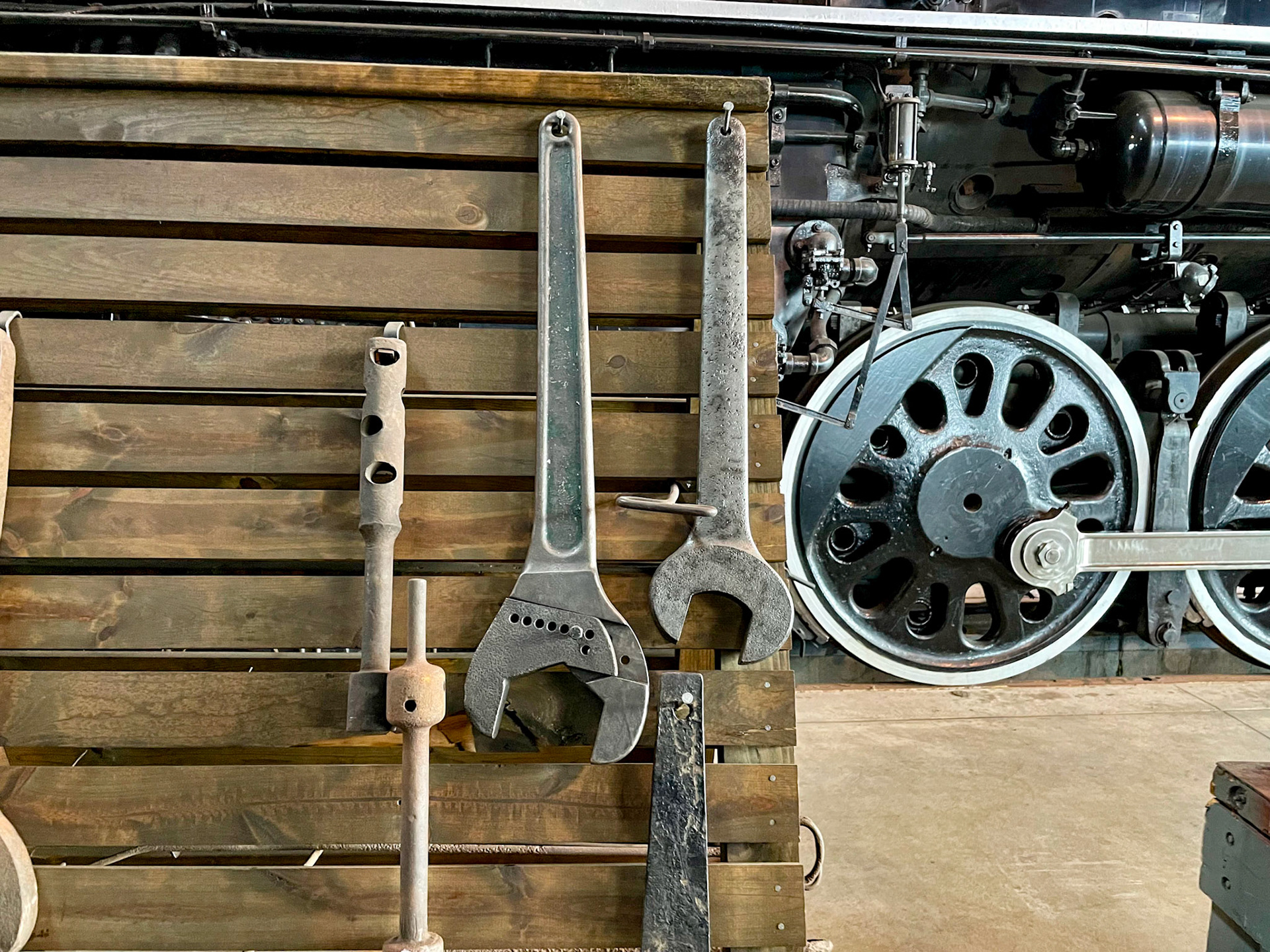 Big wrenches at the Age of Steam roundhouse, Jan. 13, 2022