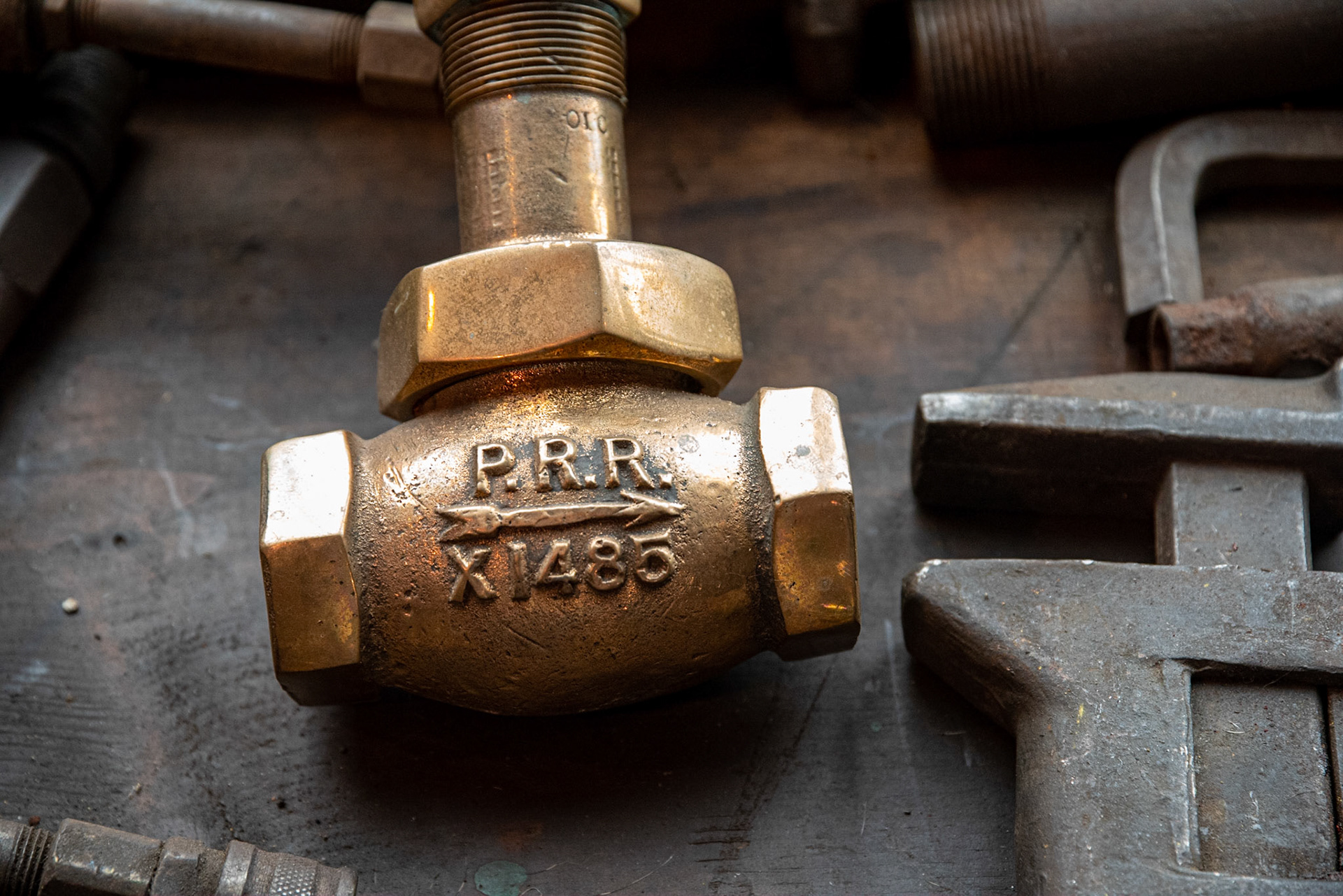 Pensylvania RR steam valve at the Age of Steam roundhouse, Jan. 13, 2022