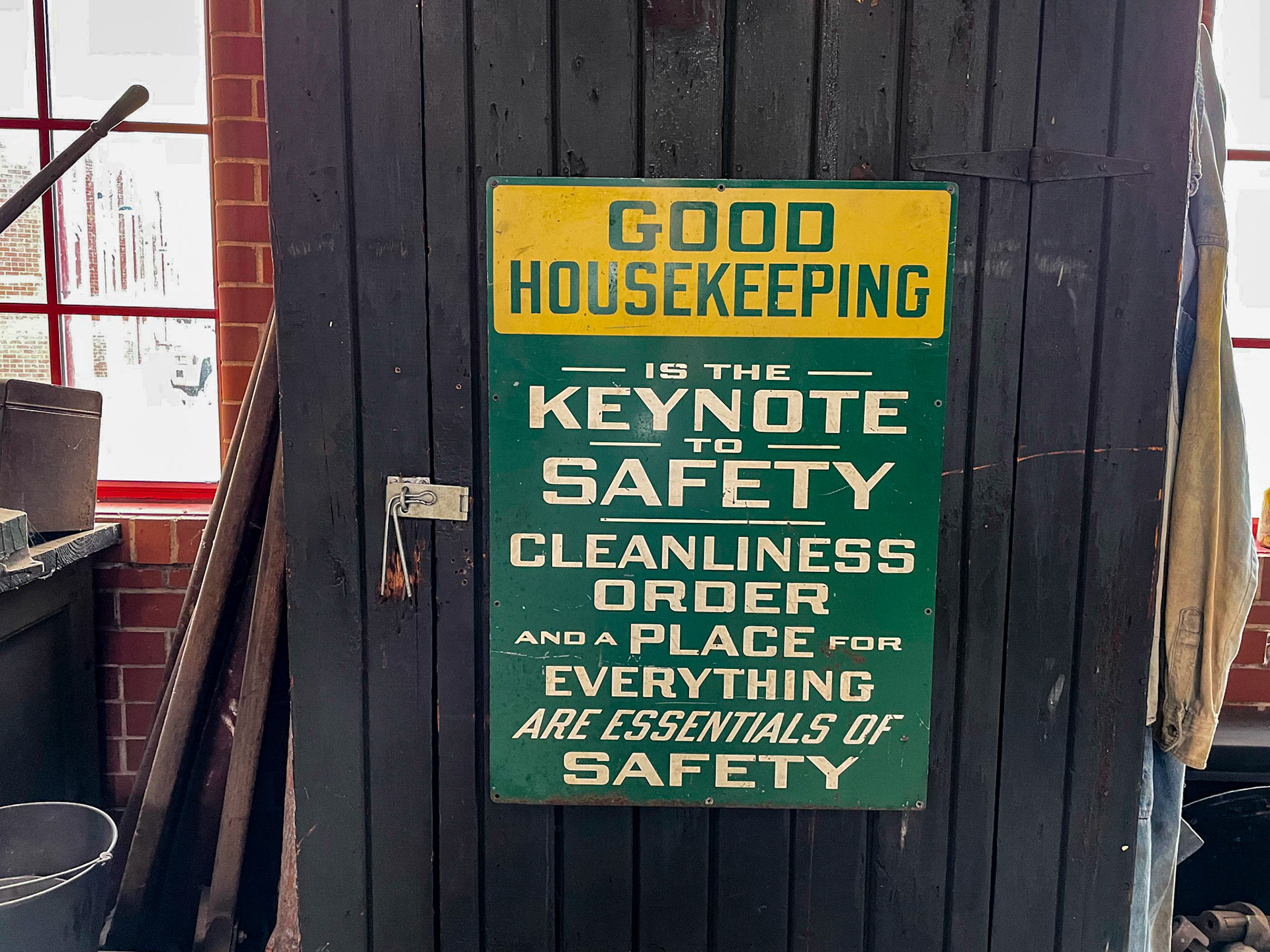 Safety poster at the Age of Steam roundhouse, Jan. 13, 2022