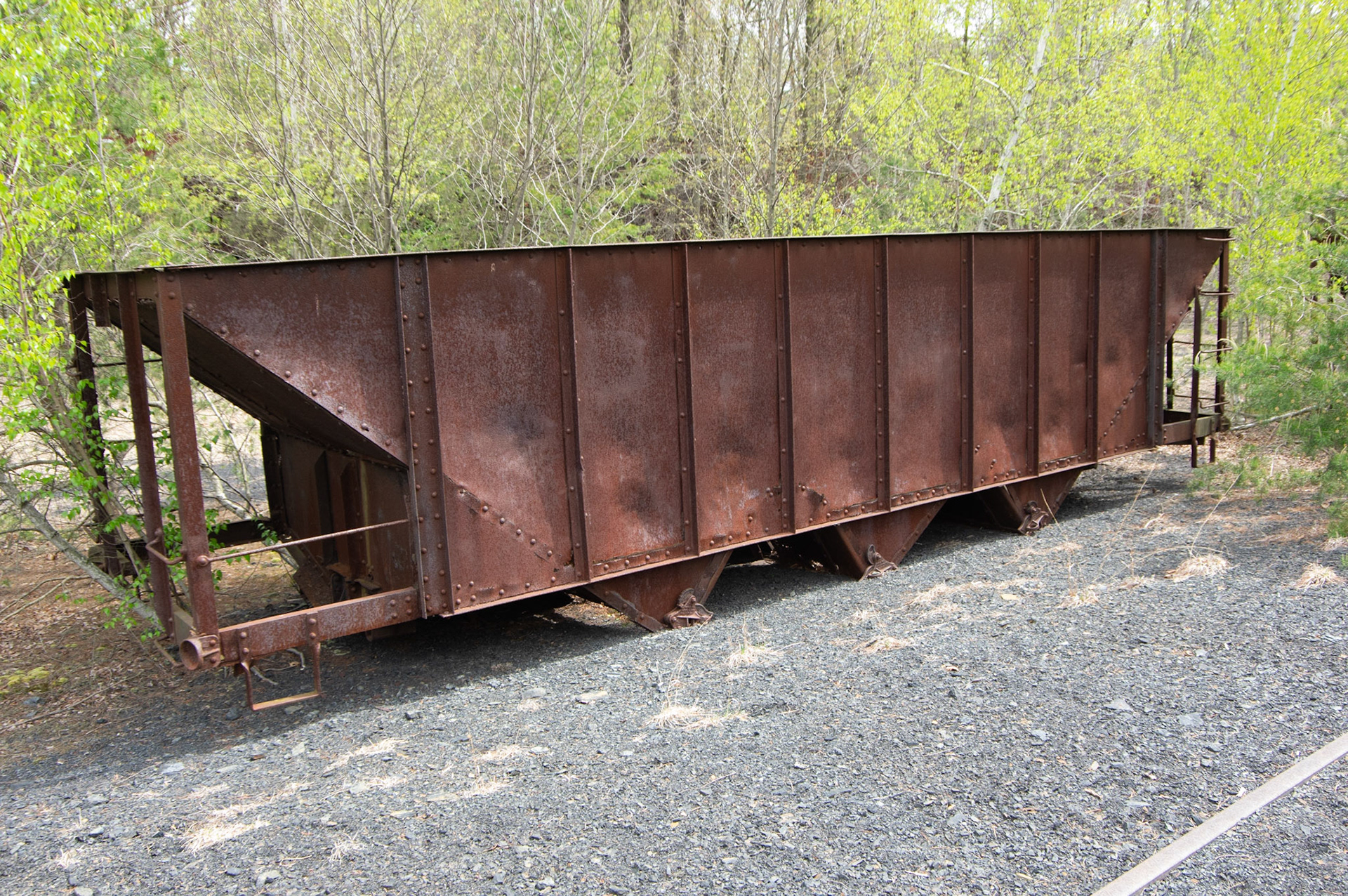 Abandonded East Broad Top narrow-gauge cars in Mt. Union, Pa. on April 23, 2017.