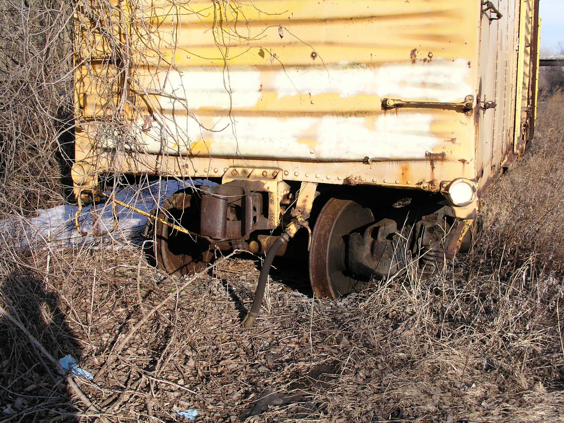 Old express boxcars under the Rte. 21 underpass in Palmyra, NY,  March 30, 2005
