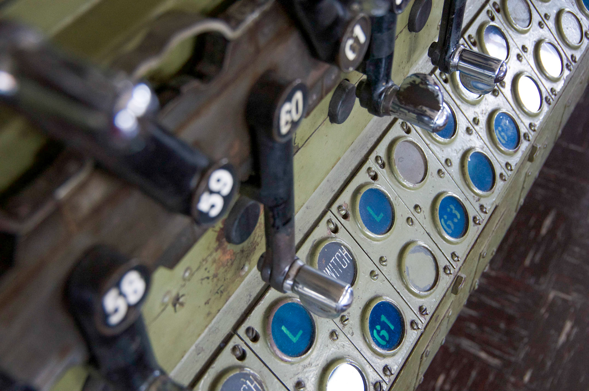 Each lever is numbered and corresponds to a specific switch or signal