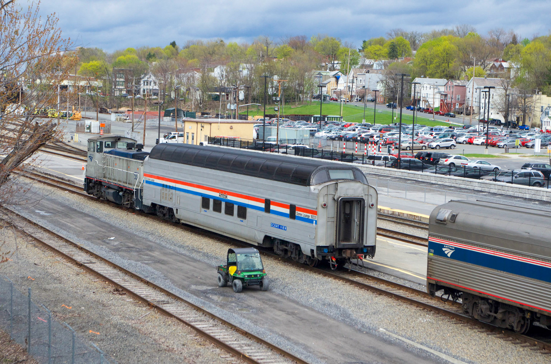 Amtrak was switching ex-Great Northern full dome car Prairie View on the northbound Montrealer