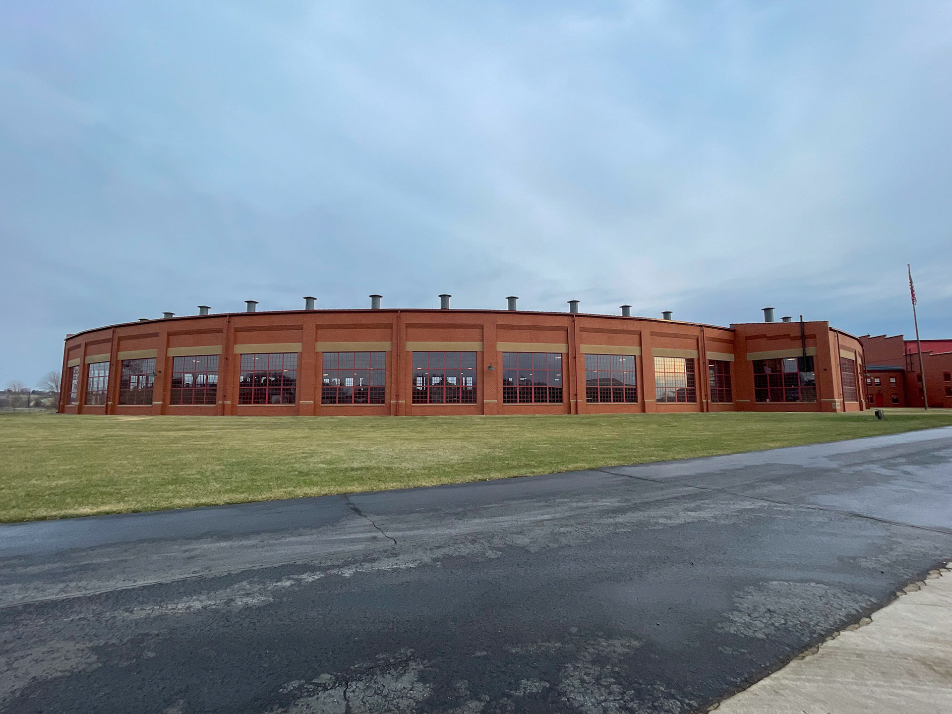Exterior view of the Age of Steam roundhouse, Jan. 13, 2022