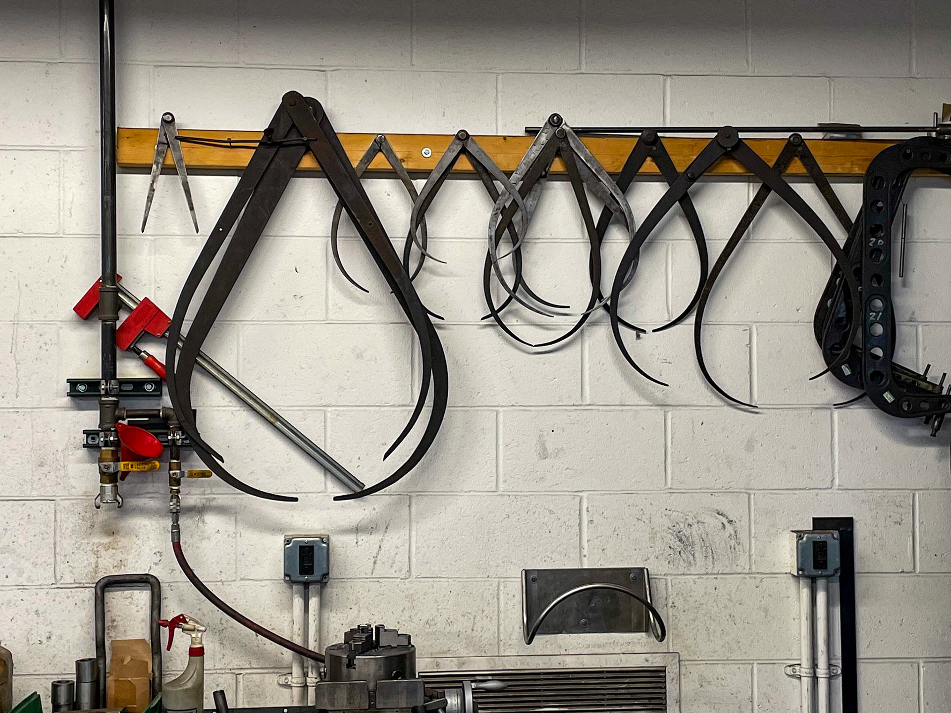 Tools line the wall of the Age of Steam roundhouse, Jan. 13, 2022
