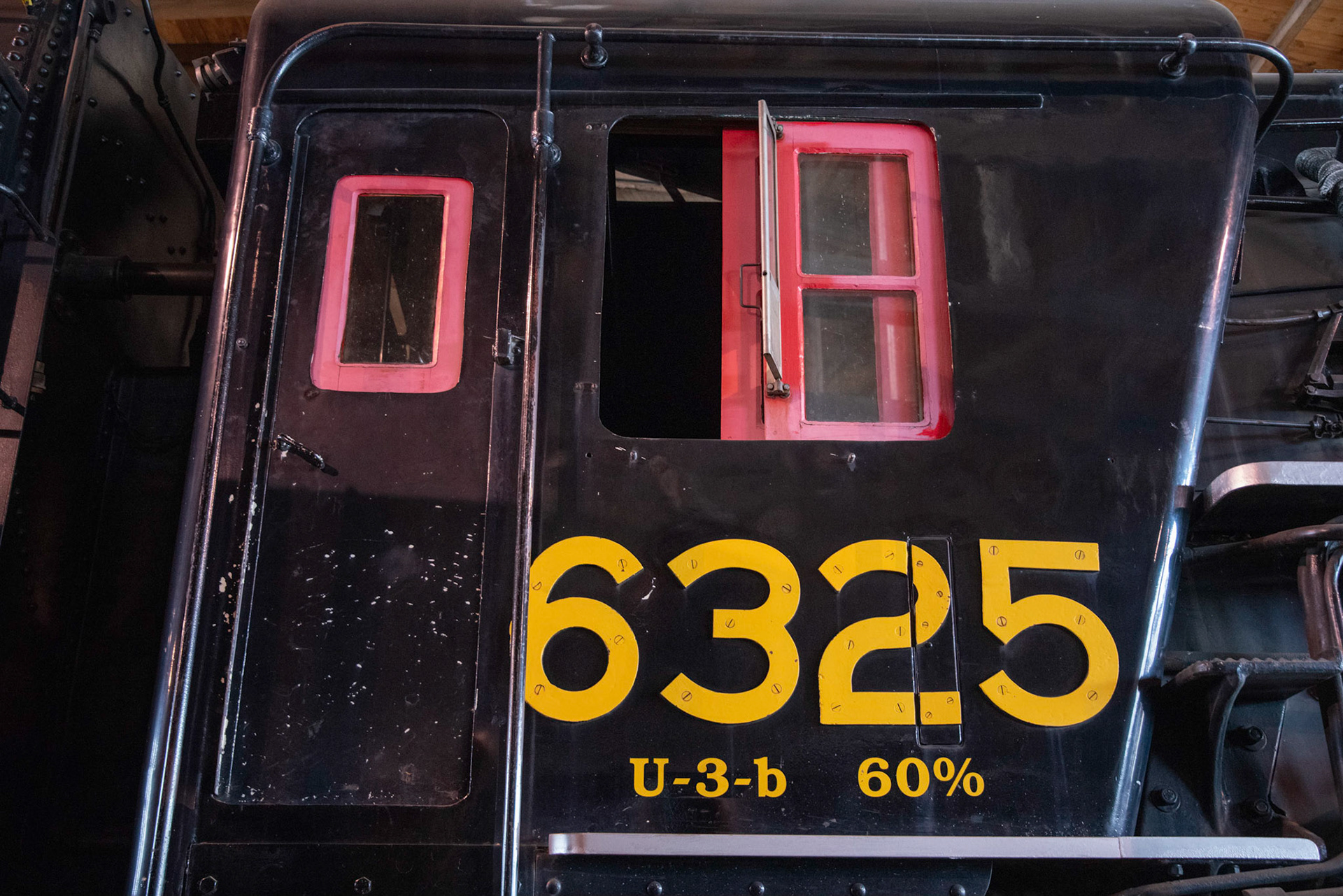 Grand Trunk Western 4-8-4 No. 6325 at the Age of Steam roundhouse, Jan. 13, 2022